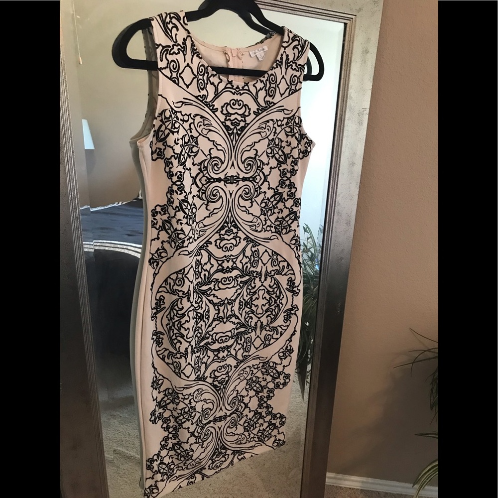 OLIVIA MATTHEWS CREAM & BLACK DRESS